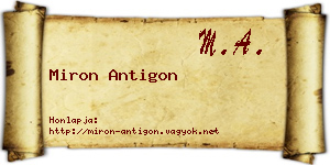 Miron Antigon névjegykártya